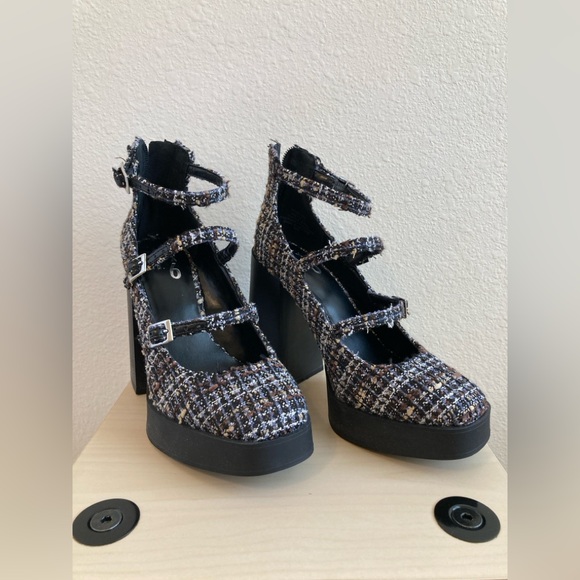 Mix No. 6 Tweed Multi-Color Platform Shoes - Picture 2 of 11